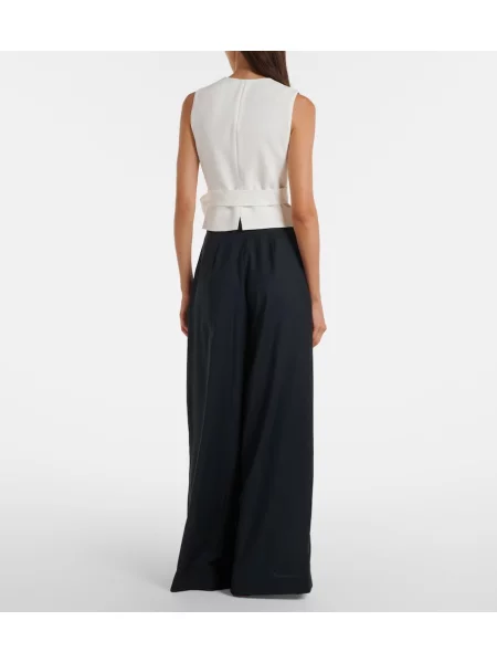 Pantaloni Max Mara de lână albastru