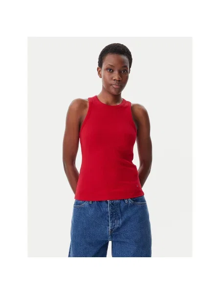 Tommy Hilfiger Top Slim Fit rdeča