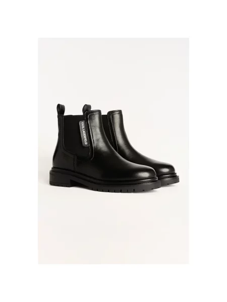 Buty do kostki Karl Lagerfeld skórzane czarne