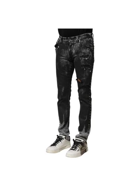 Skinny jeansy skinny Dolce And Gabbana czarne