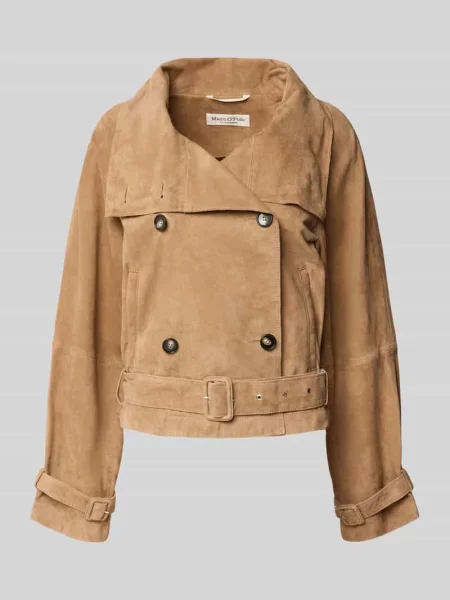 Marc O'Polo kurtka oversize zamszowa brązowa