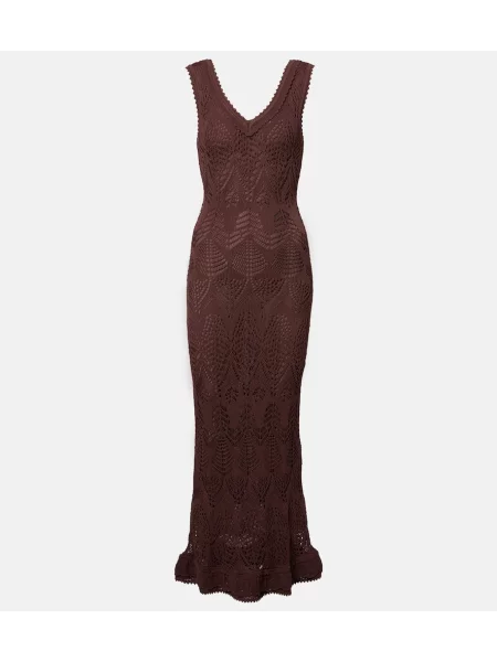Rochie midi Staud tricotate maro