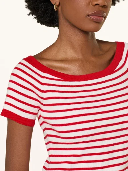 Maje Koszulka Z Dzianiny rot biała