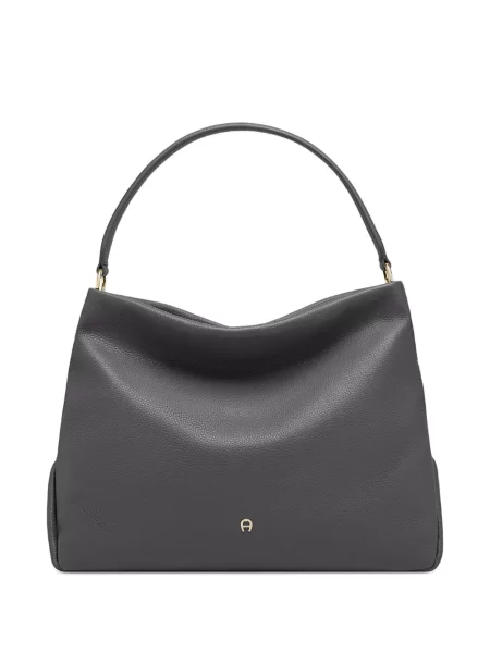 Geantă shopper Aigner din piele gri