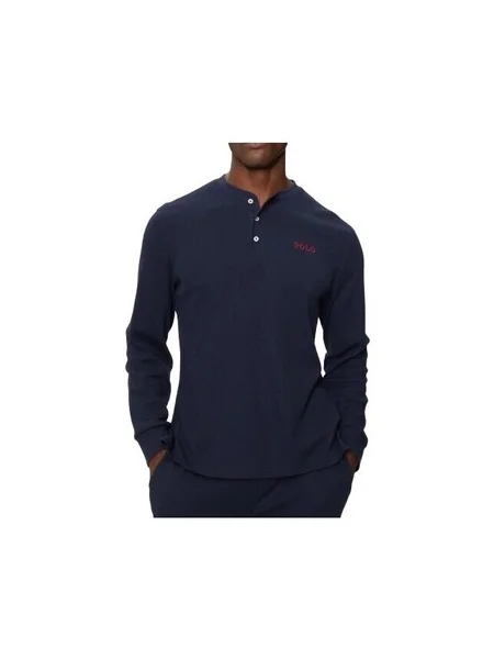 Polokošeľa Ralph Lauren s dlhými rukávmi modrá