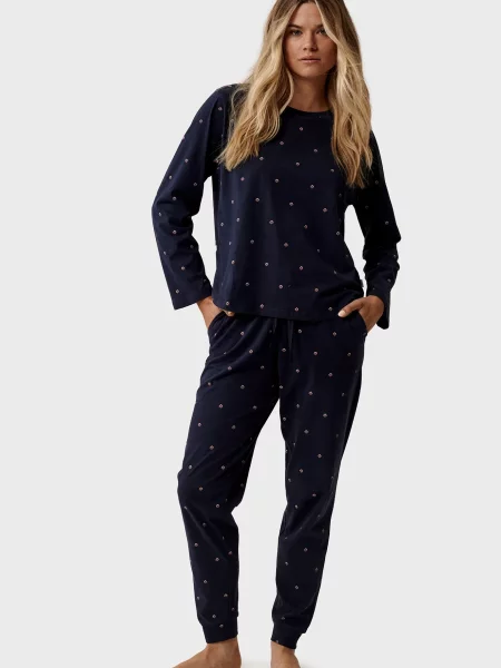 Піжама Atlantic з принтом синя