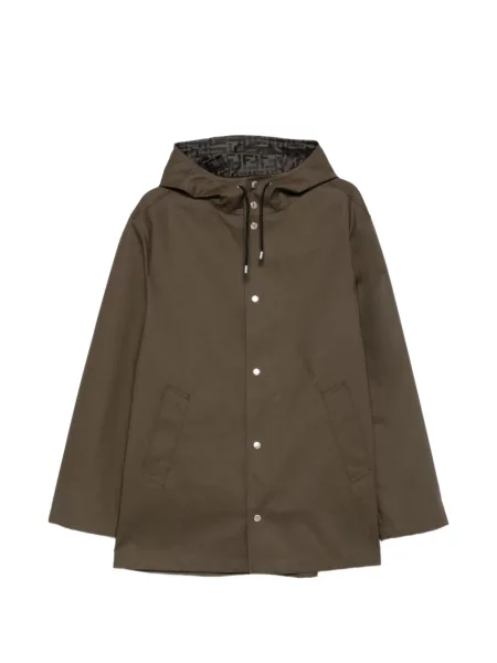 Geacă parka Fendi cu glugă cu imagine verde