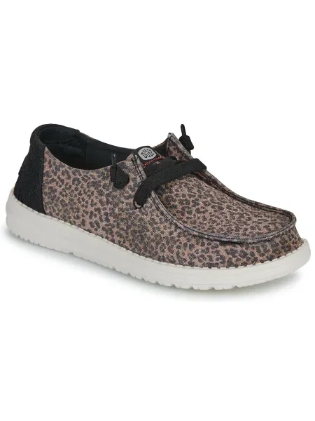 Pantofi Heydude cu imprimeu animal print maro
