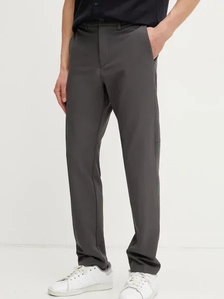 BOSS Green pantaloni barbati drept gri