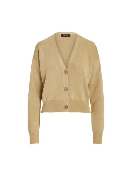 Kardigan Ralph Lauren z długim rękawem beżowy