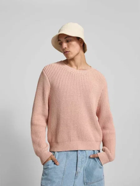 Sweter o kroju oversized z imitacji dzianiny Won Hundred różowy