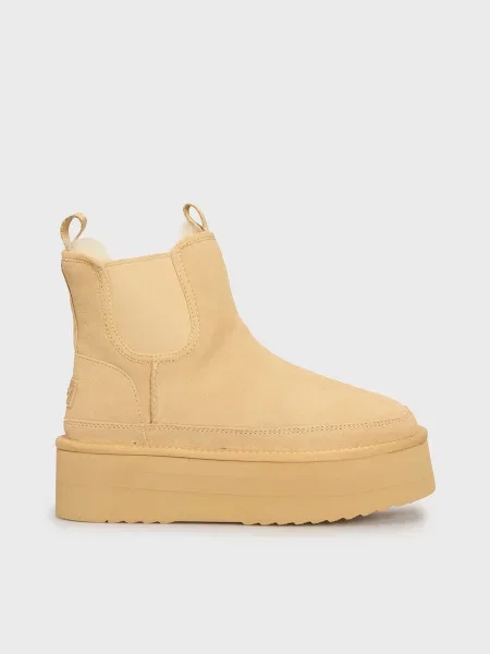 Кожаные сапоги Prpy бежевые