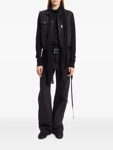 Lung tricou Ann Demeulemeester tricotate negru