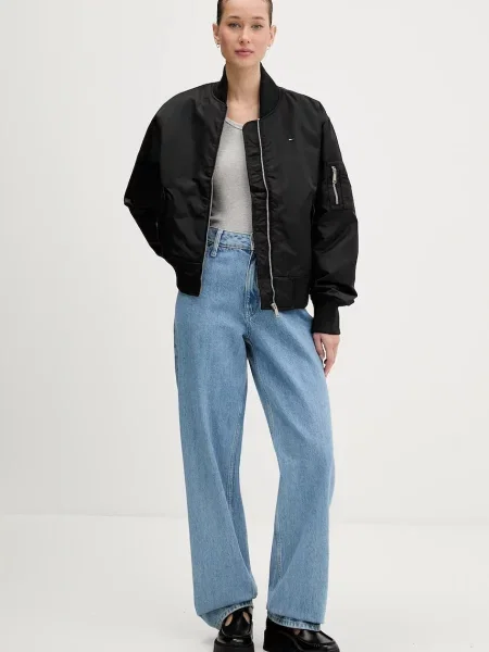 Μπουφάν bomber Tommy Jeans μαύρο