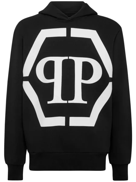 Hanorac cu glugă Philipp Plein cu imagine negru