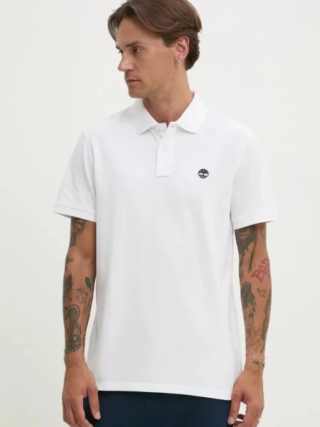 Timberland polo de neted alb