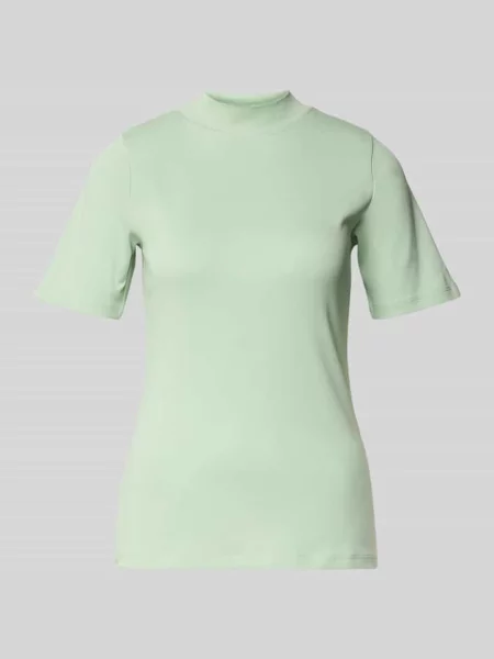 T-shirt z prążkowaną stójką Christian Berg Woman