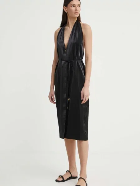 AERON rochie SERAPHINE midi drept negru