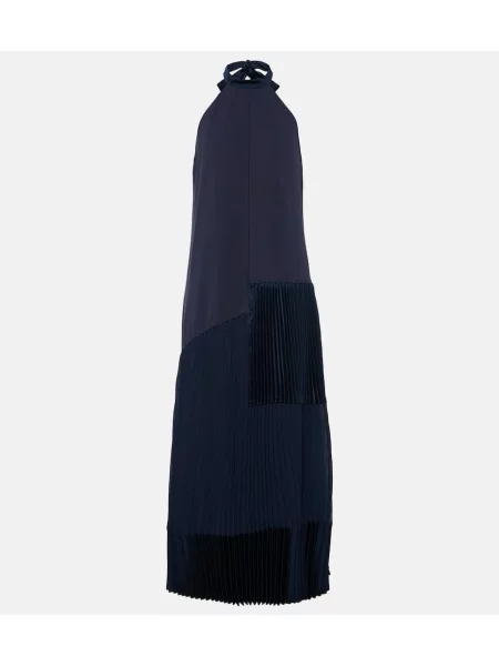 Maksi sukienka maxi Simkhai plisowana garniturowa niebieska