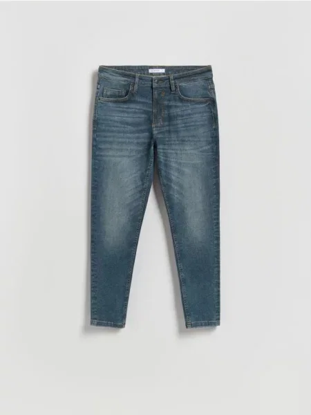 Reserved Blugi skinny cu efect de prespălare indigo jeans