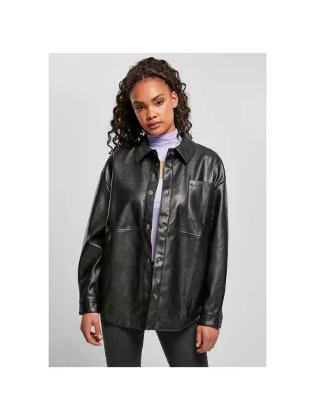 Cămașă Urban Classics din piele negru