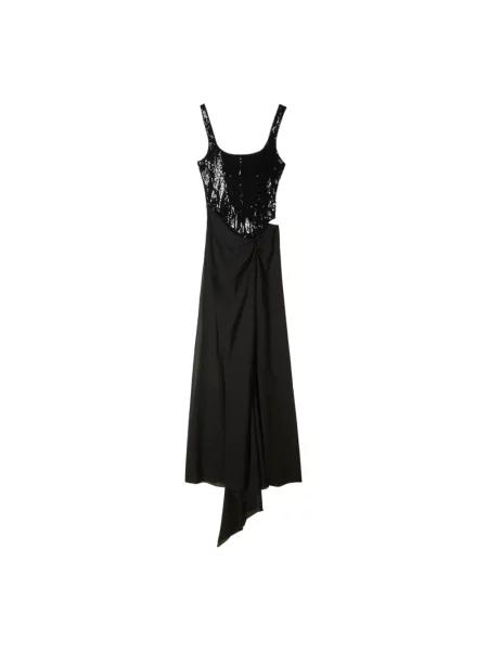 Sukienka maxi Patrizia Pepe z cekinami czarna