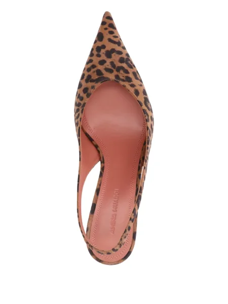 Pantofi cu toc Amina Muaddi slingback maro