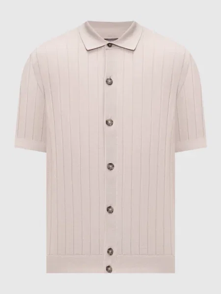 Сорочка з шовком з короткими рукавами Peserico бежева