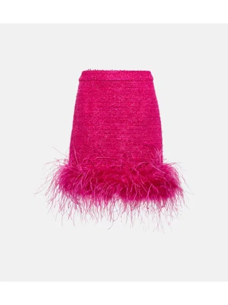 Spódnica Rebecca Vallance w piórka tweedowa różowa