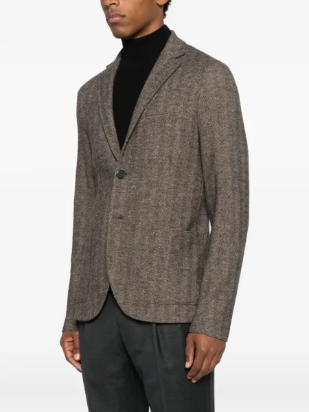 Geacă Harris Wharf London cu model herringbone maro