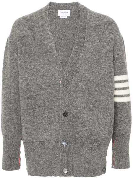 Cardigan Thom Browne de lână gri