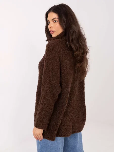 Pulover Factory Price cu guler înalt maro