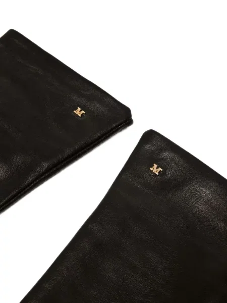 Mănuși Max Mara din piele cu autograf negru