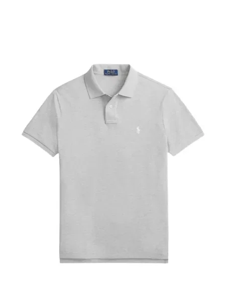 Мрежеста поло тениска Polo Ralph Lauren на райета сиво