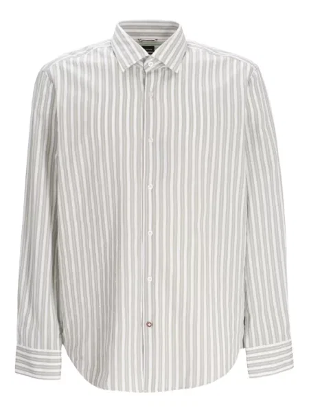 Pruhovaná košile Boss zelená