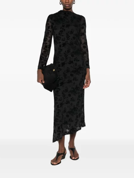 Rochie midi Imperial cu model floral cu imagine negru