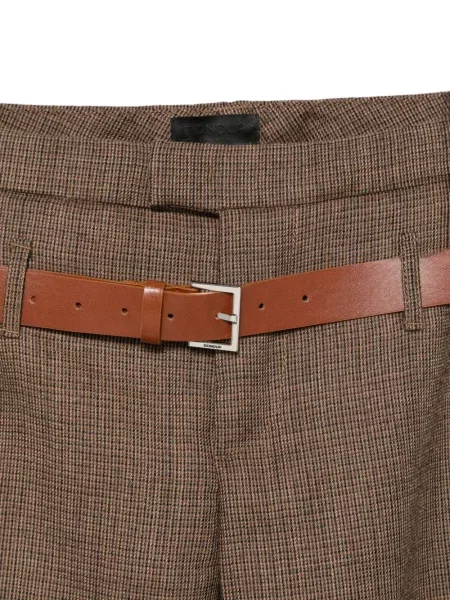Cu centură pantaloni Dondup în carouri maro