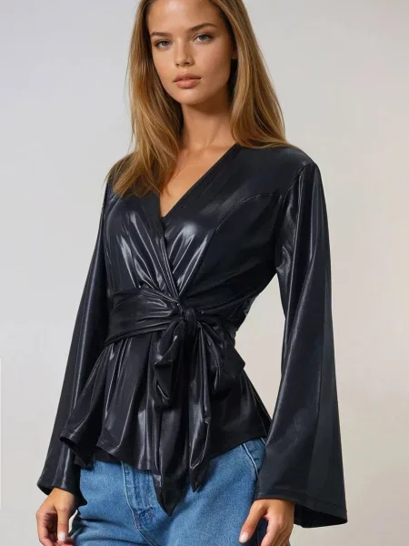 Trend Alaçatı Stili Bluză negru