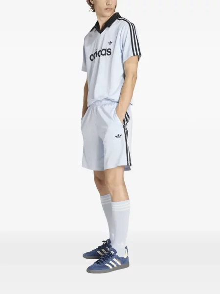 Ριγέ μπλούζα Adidas με κέντημα από διχτυωτό μαύρο