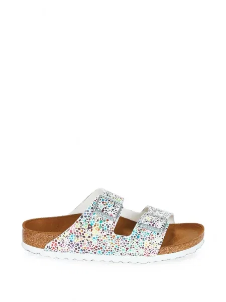 Papuci Birkenstock cu cataramă alb