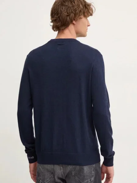 Светр з домішкою вовни Pepe Jeans NEW ANDRE CREW NECK легкий синій