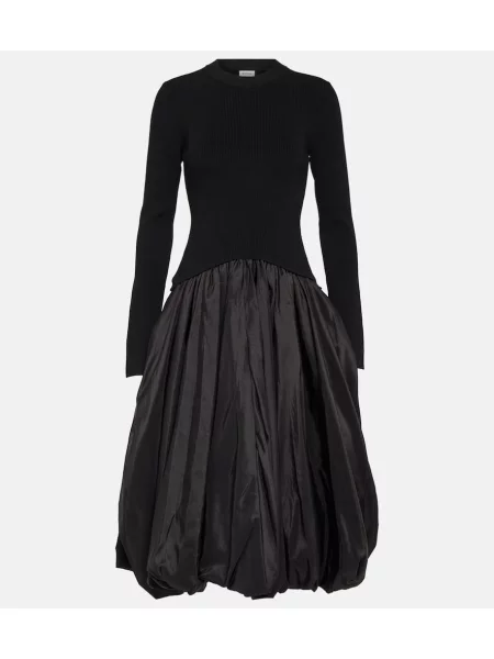 Tafta sukienka midi Simkhai do kolan garniturowa czarna