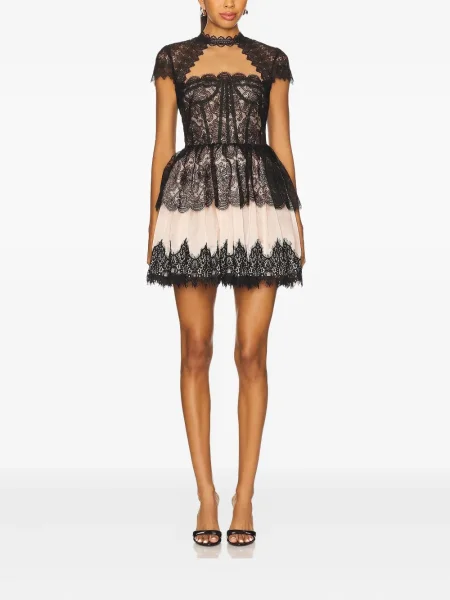 Mała sukienka mini Bronx And Banco koronkowa garniturowa czarna