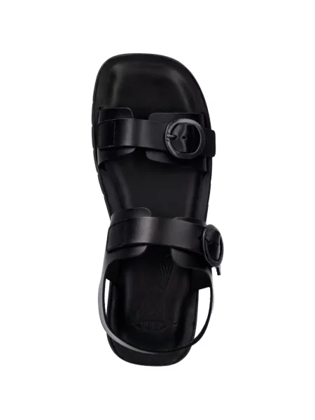 Sandale Fly London din piele cu cataramă negru