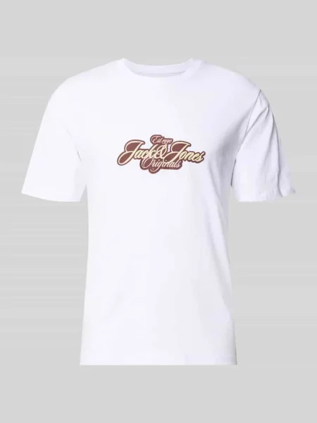 T-shirt z nadrukiem z logo model CASSIS' Jack & Jones biała