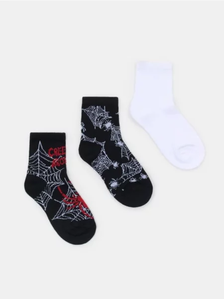 Sinsay Ponožky s motivem pavouků 3 pack vícebarevná