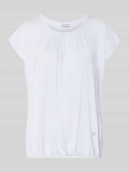 T-shirt o kroju relaxed fit z mieszanki model Minou' Zabaione biała