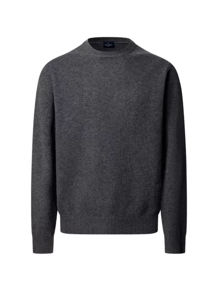 Pulover Hackett London cu decolteu rotund gri