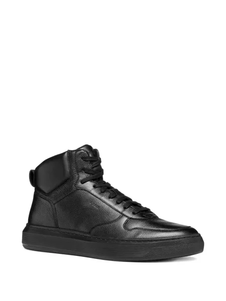 Botine Geox din piele cu autograf negru