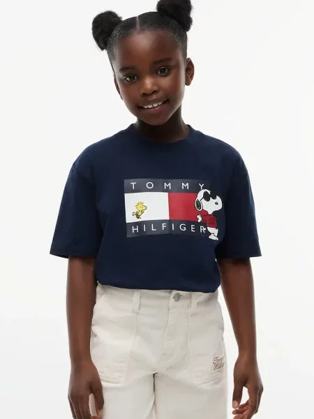 Tommy Hilfiger majica za djecu od pamuka x Peanuts plava